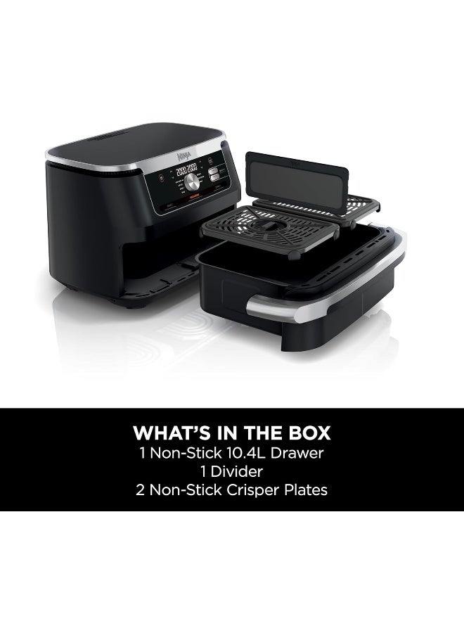 Ninja Foodi FlexDrawer Air Fryer, Dual Zone With Removable Divider, Large 10.4L Drawer, 7-In-1, Air-Fryer Uses No Oil, Air Fry, Roast, Bake, Max Crisp, Non-Stick Dishwasher Safe Parts 10.4 L 2470 W AF500ME Black - Image 2