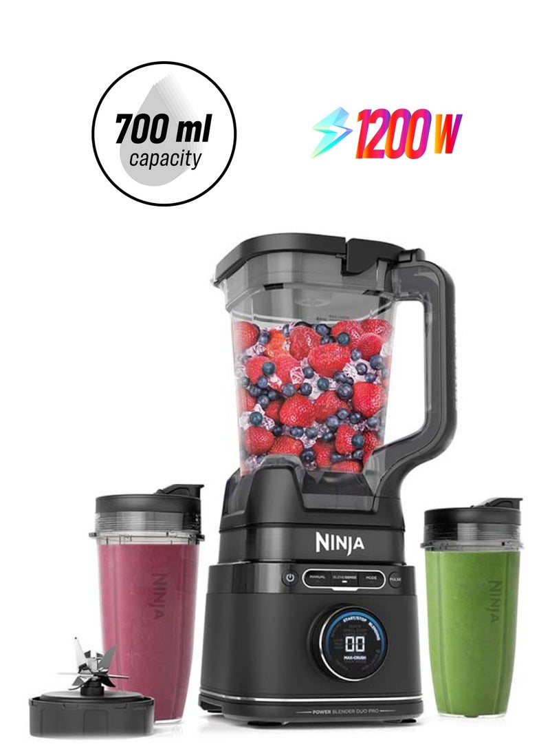 Ninja - Detect Duo Power Blender Pro + Single Serve 700 ml 1200 W TB301ME Black - Image 1