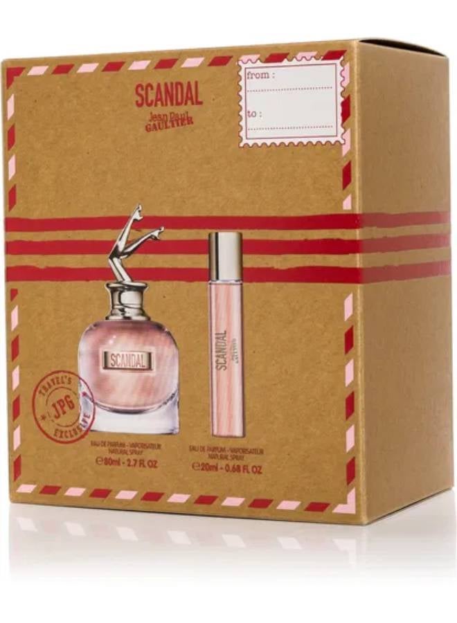 Jean Paul GAULTIER SCANDAL SET FOR WOMEN EAU DE PARFUM 80ML, AND TRAVEL SIZE 20ML 100ml 