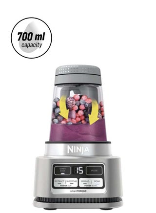 Foodi Power Nutri Blender 2-In-1, Blend Smoothie Bowls, Thick Spreads & Frozen DrInks, Automatic Programs, 700ml Cup & 400ml Bowl With With Power Paddle 700 ml 1100 W CB102ME Silver - pnsku/N70100964V/45/_/1746520003/d28171ba-3b57-4761-bd46-ae3e5276ba36