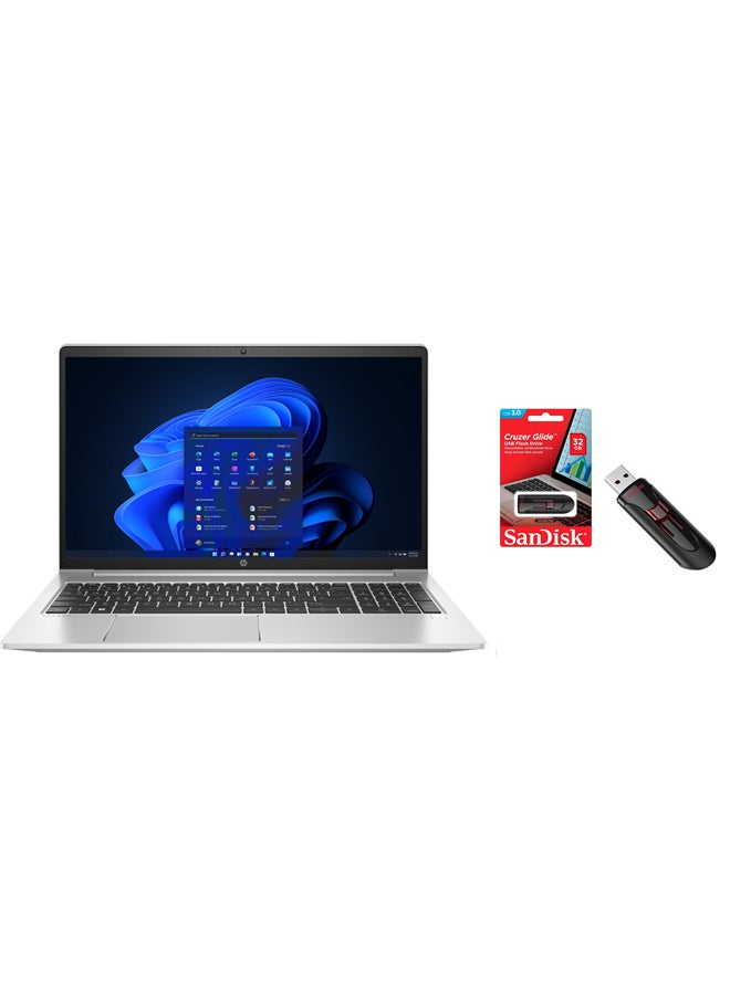 HP ProBook 450 G9 Buisness Laptop With 15.6-Inch Display, Core i5-1235U Processor/16GB RAM/1TB SSD/Windows 11 Home +Sandisk USB Card 32 GB English Silver - Image 1