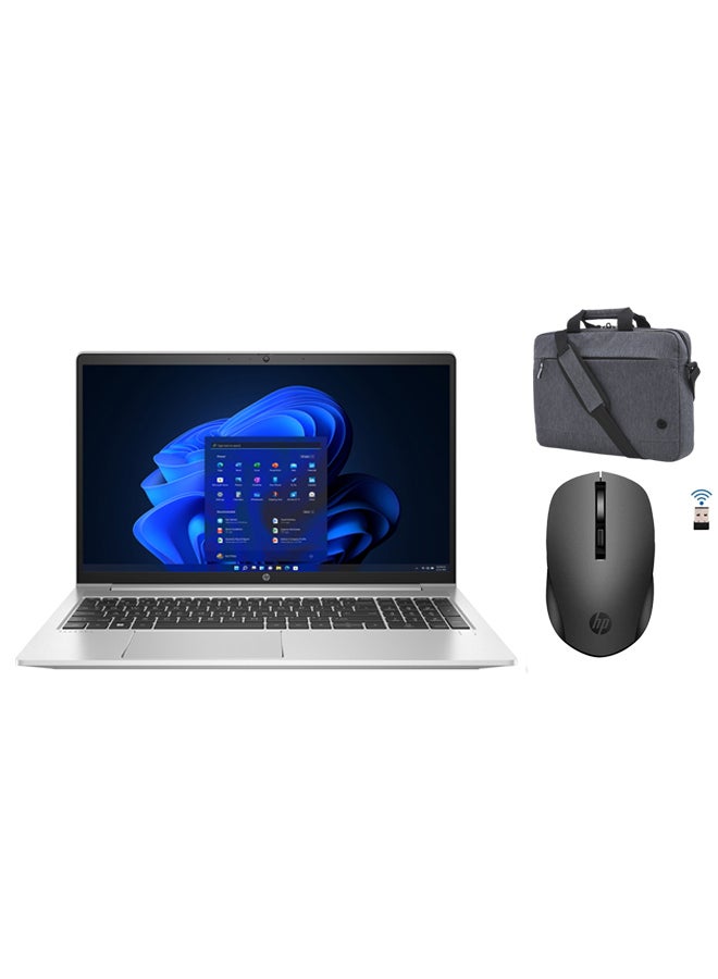 HP ProBook 450 G9 Buisness Laptop With 15.6-Inch Display, Core i5-1235U Processor/16GB RAM/1TB SSD/Windows 11 Home With Hp Prelude Bag + HP Mouse English Silver  - Image 1