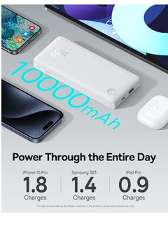 بيسوس بنك طاقة محمول، شاحن محمول 10K USB-C مع منفذ PD USB-C ومنافذ QC USB-A، حزمة بطارية لشحن يصل إلى 15 وات لسلسلة iPhone 15-12، Samsung Galaxy S24/S23، iPad/Pro  - Image 2