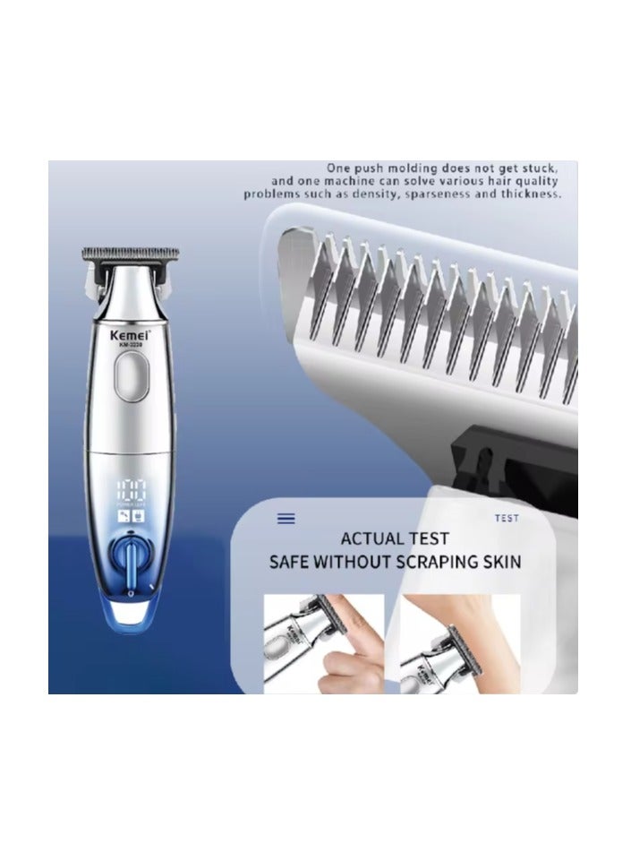 Kemei Professional Hair Clipper for Men Electric Beard Trimmer Barber USB Rechargeable Hair Cutting Trimer - KM3230  - Image 2
