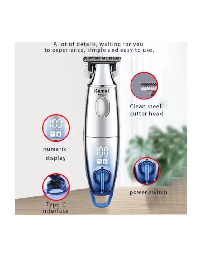 Kemei Professional Hair Clipper for Men Electric Beard Trimmer Barber USB Rechargeable Hair Cutting Trimer - KM3230  - Image 5