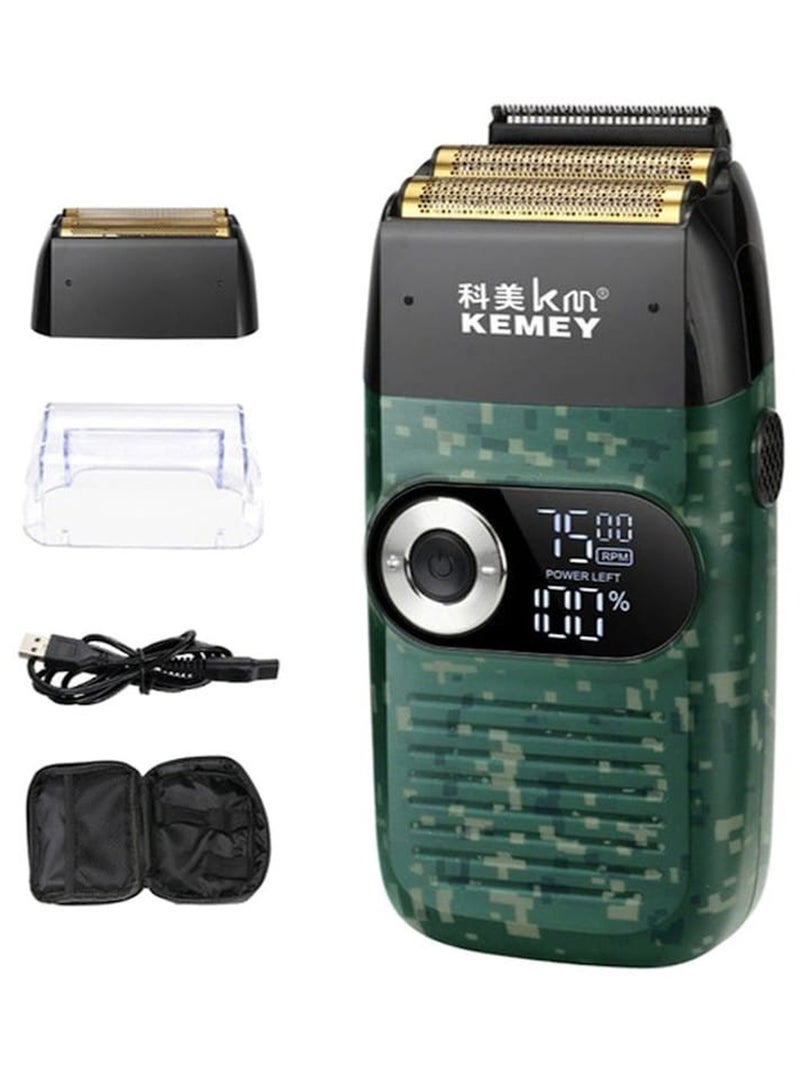 Kemei Military Electric Razor pro Electric Razor Electric Razor for Men Beard Trimmer Rechargeable Hair Clipper Dual Purpose with Traveling Bag  - Image 1