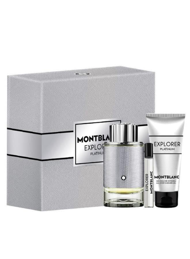 MONTBLANC Explorer Platinum Set EDP, Travel Size EDP, and Shower Gel 207.5ml