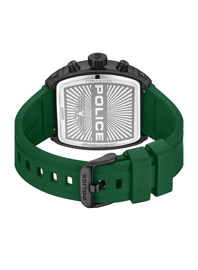 POLICE Men's Coswig Green Dial Green Silicone Strap Gents Chronograph Watch With Alloy Case - Image 4