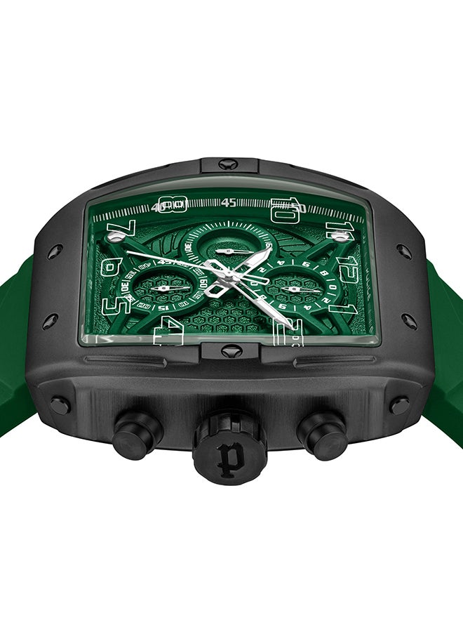 POLICE Men's Coswig Green Dial Green Silicone Strap Gents Chronograph Watch With Alloy Case - Image 3