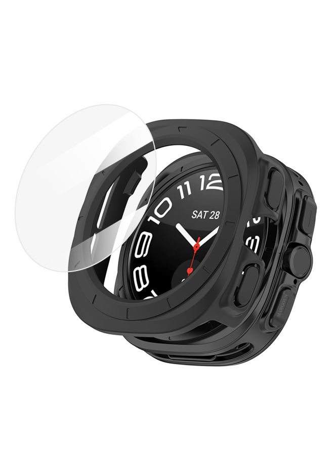 MARGOUN (for Samsung Galaxy Watch 7 Ultra) 2 Pack Case and Screen Protector Hard PC Bumper Set Frame protection around The perimeter, not covering The screen Black - Image 2