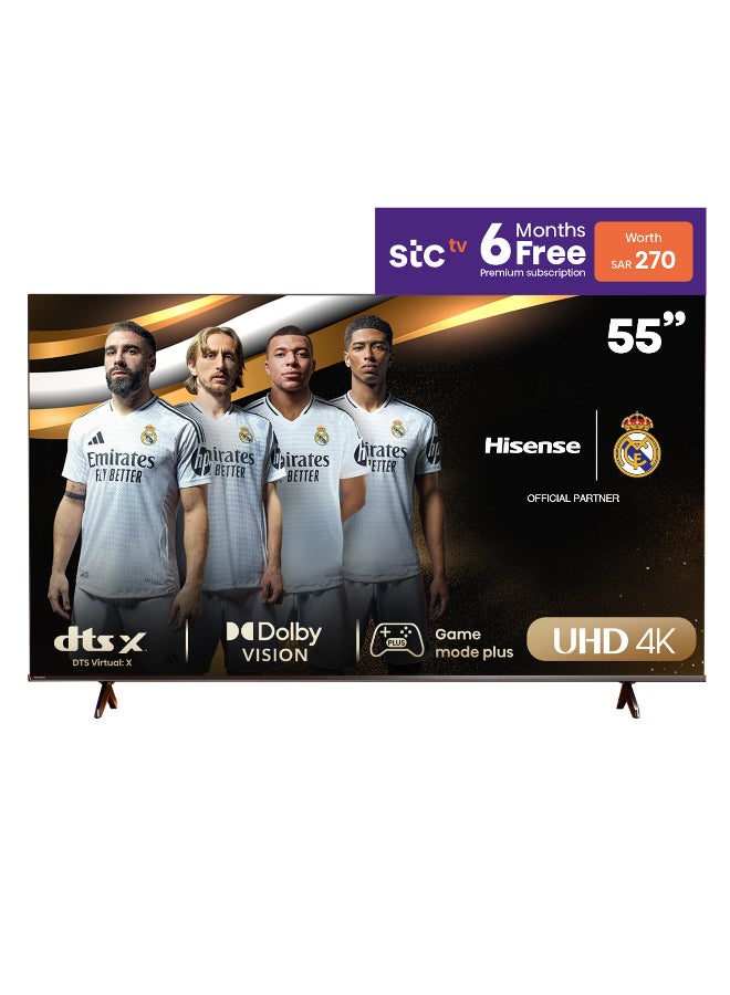 Hisense - 55 Inch 4K UHD Smart TV | 60HZ | VIDAA | Dolby Vision | Game Mode Plus | DTS Virtual X | TV Voice Control | Dual Volume Control | Automatic Management of DTT Channels (2024) - 55A6N Black - Image 1
