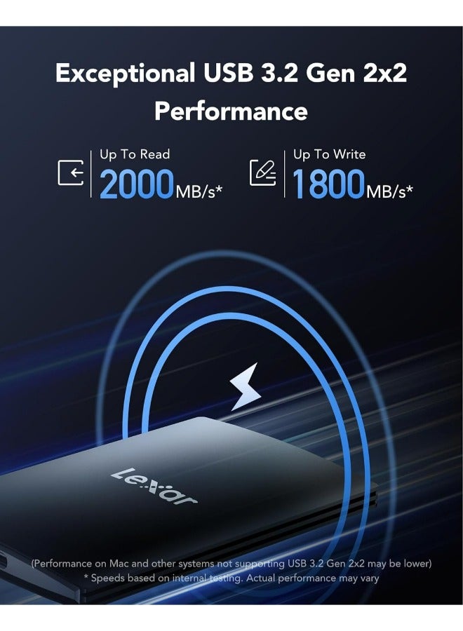 Lexar - External Portable, USB3.2 Gen2*2,  Upto 2000MB/s Read, Upto 1800MB/s Write | SSD 2 TB - Image 1