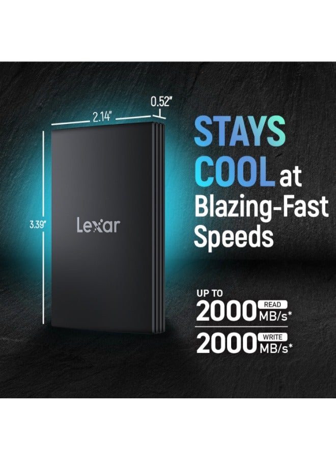 Lexar External Portable, USB3.2 Gen2*2, Upto 2000MB/s Read, Upto 2000MB/s Write IP66 Water & Dust Resistance, 3-meter Drop Resistance | SSD 1 TB  - Image 2