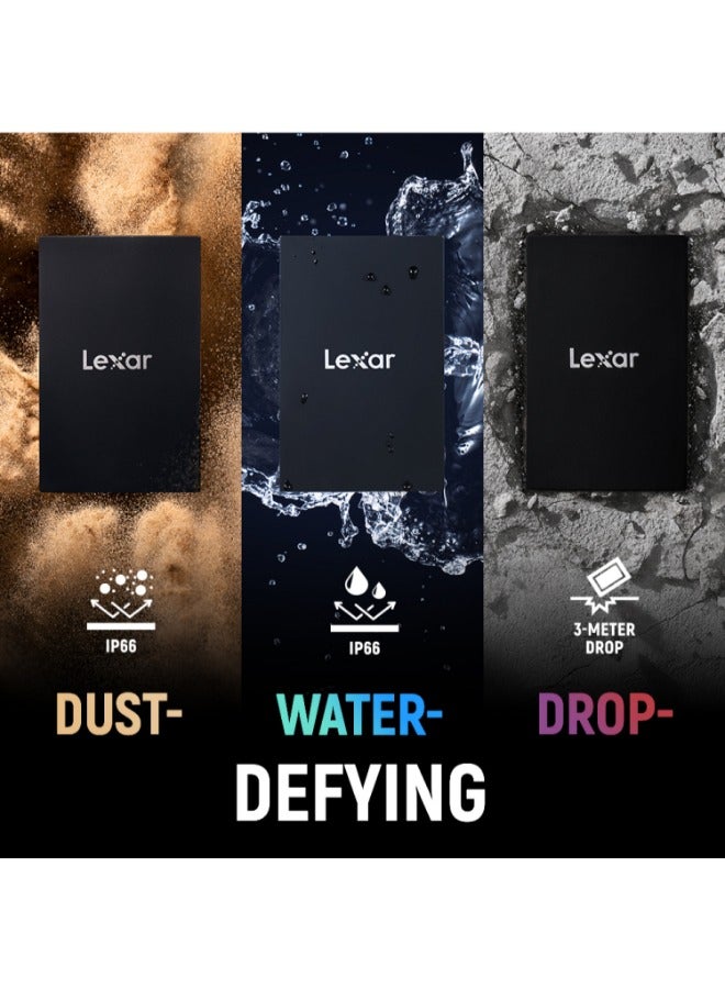 Lexar External Portable, USB3.2 Gen2*2, Upto 2000MB/s Read, Upto 2000MB/s Write IP66 Water & Dust Resistance, 3-meter Drop Resistance | SSD 1 TB  - Image 5