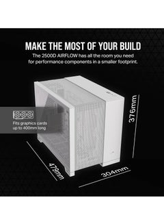 CORSAIR 2500D AIRFLOW Small-Tower mATX Dual Chamber PC Case – Tempered Glass – Reverse Connection Motherboard Compatible – White  - Image 5