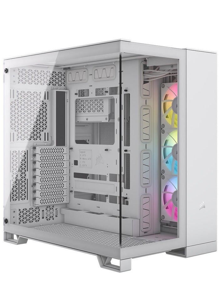 كورسير iCUE Link 6500X RGB Mid-Tower ATX Dual Chamber، زجاج مقوى بانورامي، توصيل عكسي متوافق مع اللوحة الأم، 3 مراوح CORSAIR RX120 RGB متضمنة  - Image 1