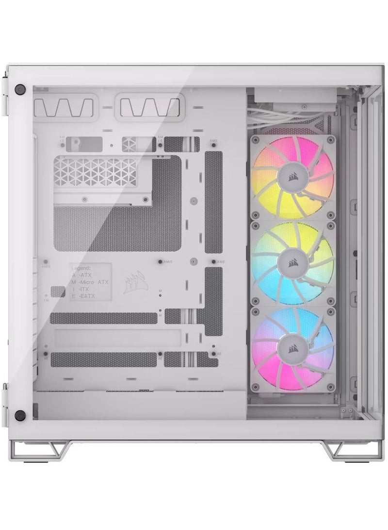 كورسير iCUE Link 6500X RGB Mid-Tower ATX Dual Chamber، زجاج مقوى بانورامي، توصيل عكسي متوافق مع اللوحة الأم، 3 مراوح CORSAIR RX120 RGB متضمنة  - Image 2