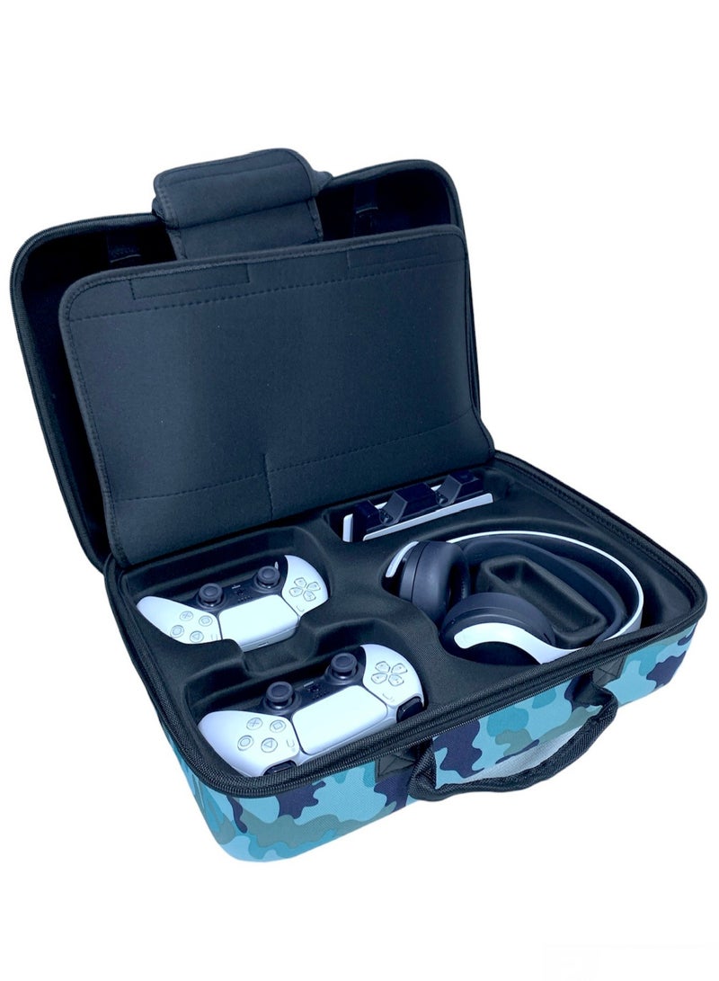 لوج الكترونيكس  حقيبة صلبة لجهاز بلاي ستيشن 5 - أزرق مموه - Image 4