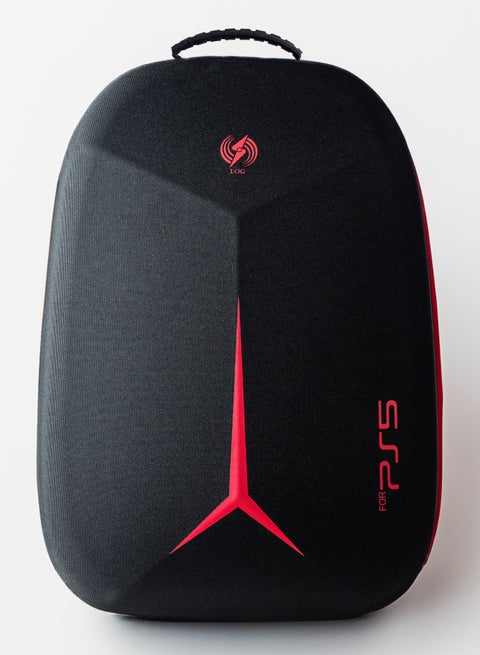 PS5 Carrying BackPack, ShockProof, DustProof Bag - Black / Red