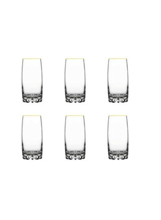 Pasabahce Large Juice Cups Set of 6 Sylvana Long Drink -Golden Line (385 Ml) - pnsku/N70101237V/45/_/1723992180/a685edaa-65e6-42b2-a22c-ef37972c5673