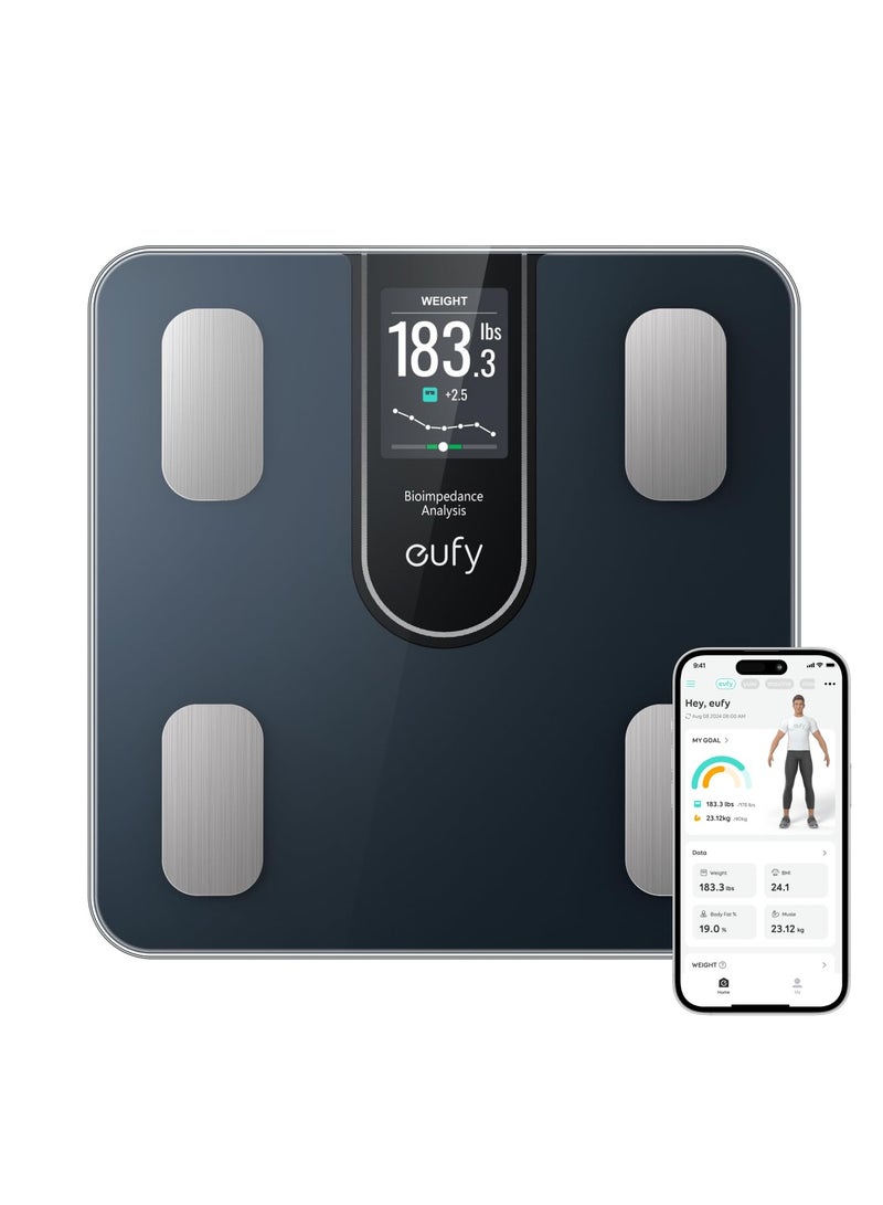 eufy - eufy Digital Bathroom Scales for Body Weight with Large TFT Screen, All-in-One Display for Offline Use, Bluetooth, 16 Metrics, BMI, Multi-Modes, High Accuracy, Smart Scale C20 - Image 1