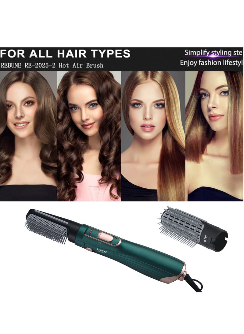 REBUNE RE-2025 Green 1200W Hair Dryer Brush  - Image 3