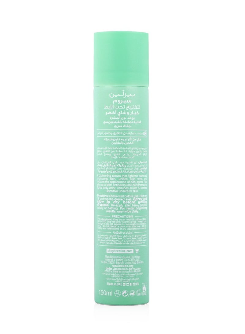 Beesline - Anti-Perspirant Deodorant Underarm Spray Serum With Cucumber And Green Tea 150ml - Image 1