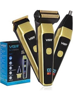 V-366 Limited Edition Professional 3 in 1 Grooming Kit with 600mAh Lithium battery, All in one Trimmer for Men, Suitable for Face, Nose, Ear & Body Grooming, 90 min Runtime (Gold)