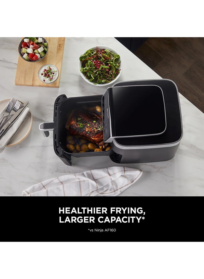 نينجا - Air Fryer Max Pro, 6.2L, Uses No Oil, Large Square Single Drawer, Roast, Bake, Air Fry, Family Size, Digital, Cook From Frozen, Non-Stick, Dishwasher Safe Basket & Crisper Plate 5.5 L 2000 W AF180ME Black - Image 1