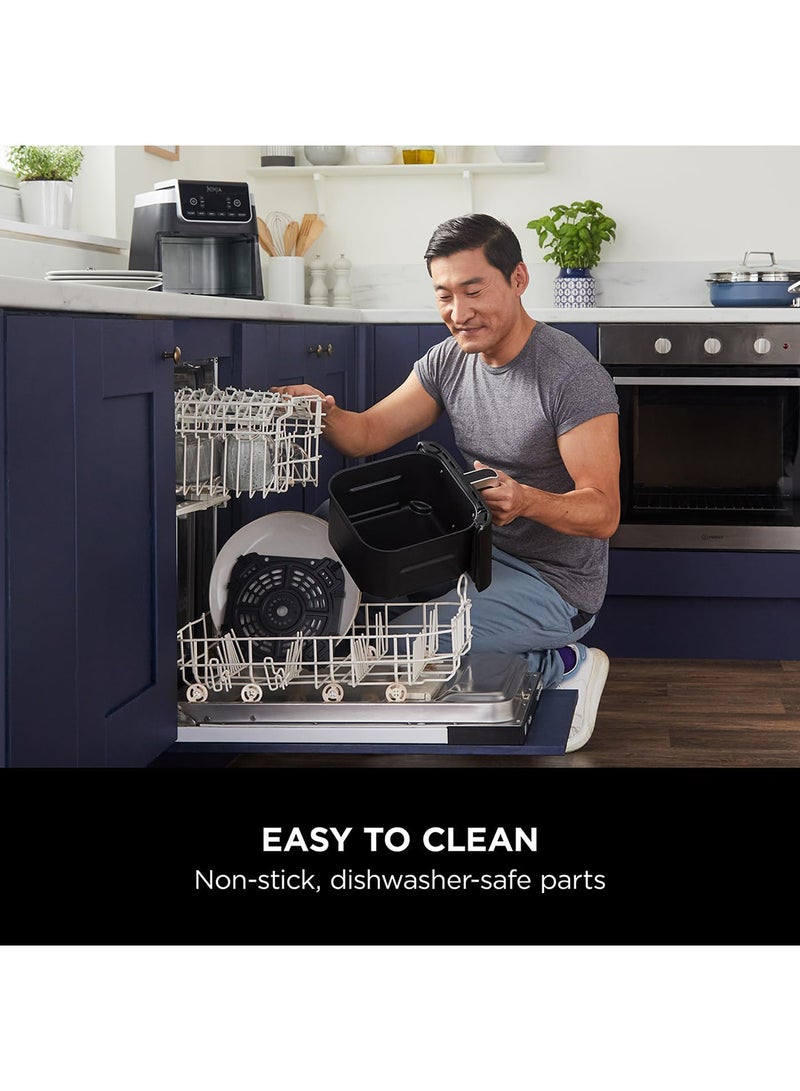 نينجا - Air Fryer Max Pro, 6.2L, Uses No Oil, Large Square Single Drawer, Roast, Bake, Air Fry, Family Size, Digital, Cook From Frozen, Non-Stick, Dishwasher Safe Basket & Crisper Plate 5.5 L 2000 W AF180ME Black - Image 1