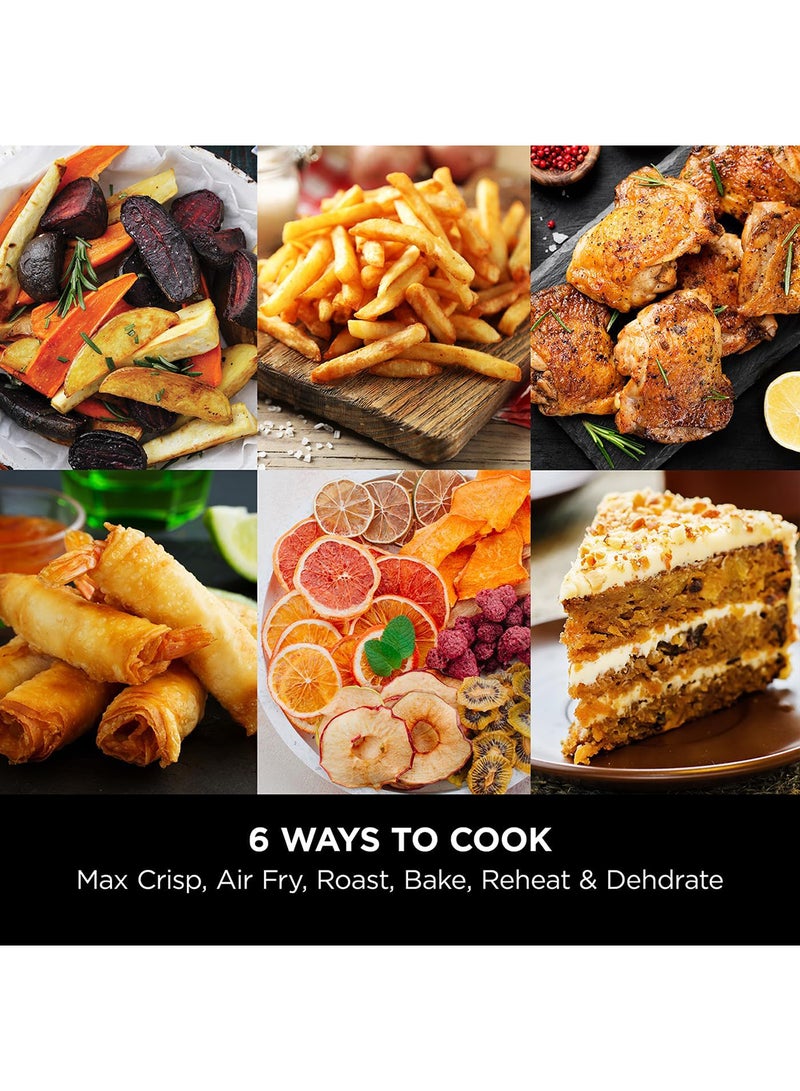 نينجا - Air Fryer Max Pro, 6.2L, Uses No Oil, Large Square Single Drawer, Roast, Bake, Air Fry, Family Size, Digital, Cook From Frozen, Non-Stick, Dishwasher Safe Basket & Crisper Plate 5.5 L 2000 W AF180ME Black - Image 1
