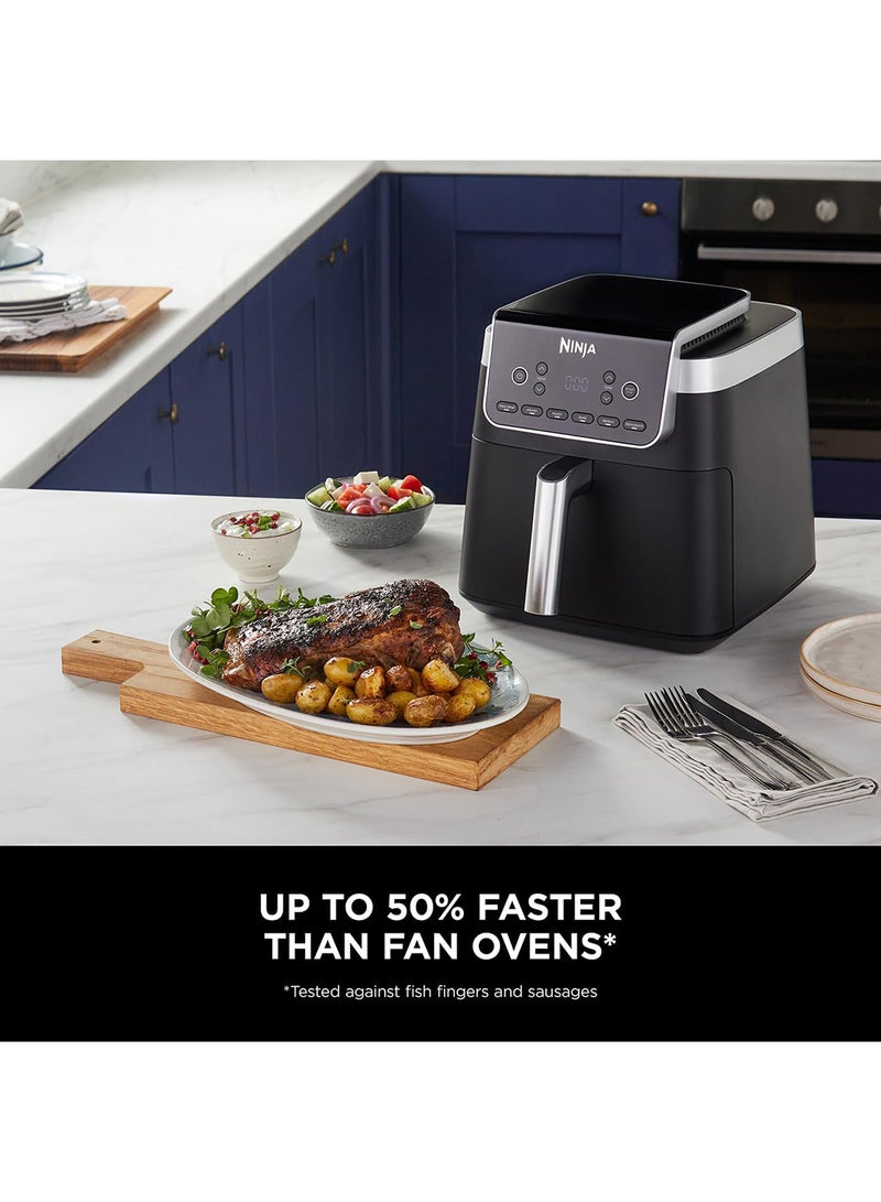 نينجا - Air Fryer Max Pro, 6.2L, Uses No Oil, Large Square Single Drawer, Roast, Bake, Air Fry, Family Size, Digital, Cook From Frozen, Non-Stick, Dishwasher Safe Basket & Crisper Plate 5.5 L 2000 W AF180ME Black - Image 1