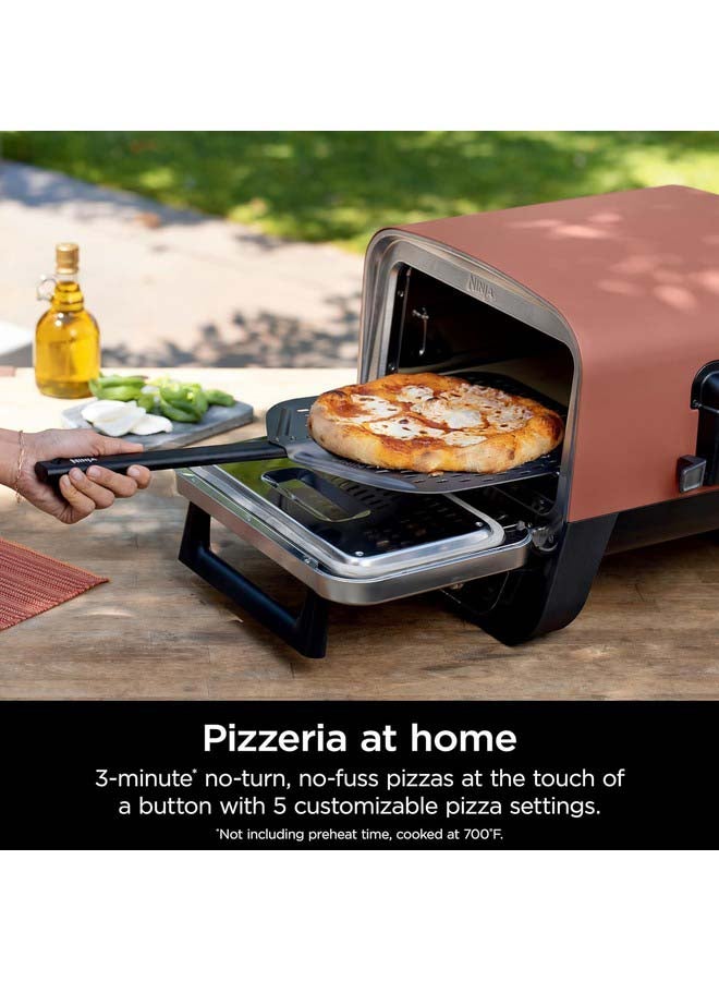 نينجا Woodfire Electric Outdoor Oven, 8-in-1 Pizza Oven, High-Heat Roaster & BBQ Smoker with Roast Rack, Pro-Heat Tray, Pizza Stone, Wood Pellets & Scoop, Electric, 6 Pizza Settings 6 kg 2400 W OO101ME Silver  - Image 3