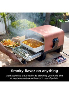 Ninja Woodfire Electric Outdoor Oven, 8-in-1 Pizza Oven, High-Heat Roaster & BBQ Smoker with Roast Rack, Pro-Heat Tray, Pizza Stone, Wood Pellets & Scoop, Electric, 6 Pizza Settings 6 kg 2400 W OO101ME Silver  - Image 4