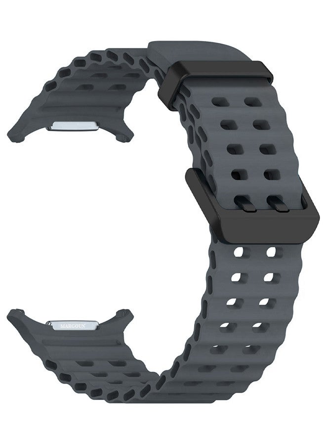 MARGOUN - (for Samsung Galaxy Watch 7 Ultra 47mm) Silicone Band Soft Ocean Silicone Sport Strap Replacement Accessory Grey - Image 1
