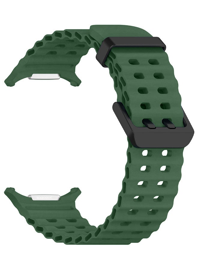 MARGOUN - (for Samsung Galaxy Watch 7 Ultra 47mm) Silicone Band Soft Ocean Silicone Sport Strap Replacement Accessory Green - Image 1