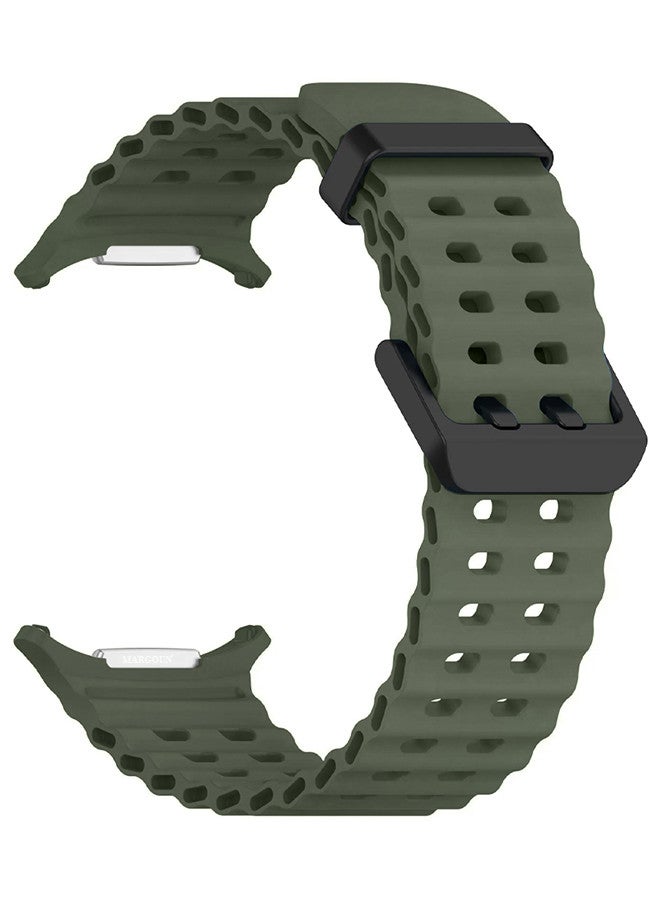 MARGOUN - (for Samsung Galaxy Watch 7 Ultra 47mm) Silicone Band Soft Ocean Silicone Sport Strap Replacement Accessory Dark Green - Image 1