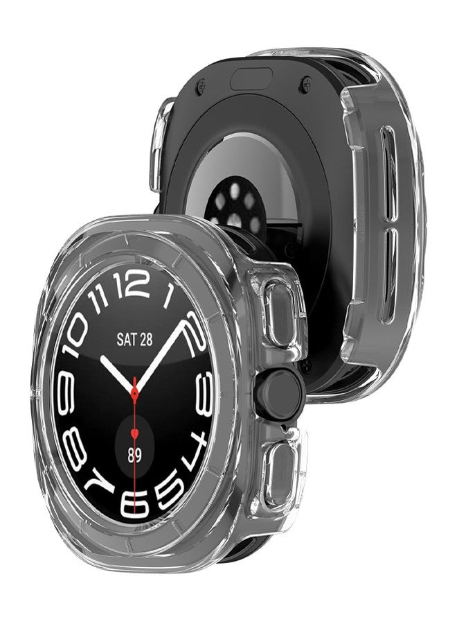 MARGOUN (for Samsung Galaxy Watch 7 Ultra) 2 Pack Case Hard PC Bumper Set Frame protection around The perimeter, not covering The screen Black/Clear - Image 3