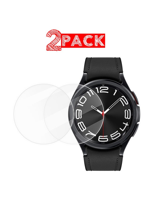 MARGOUN (for Samsung Galaxy Watch 6 Classic 43mm) 2 Pack Screen Protector Tempered Glass Anti-Scratch 9H Ultra-thin Screen Protector Protective Film Cover Accessories Clear  - Image 1