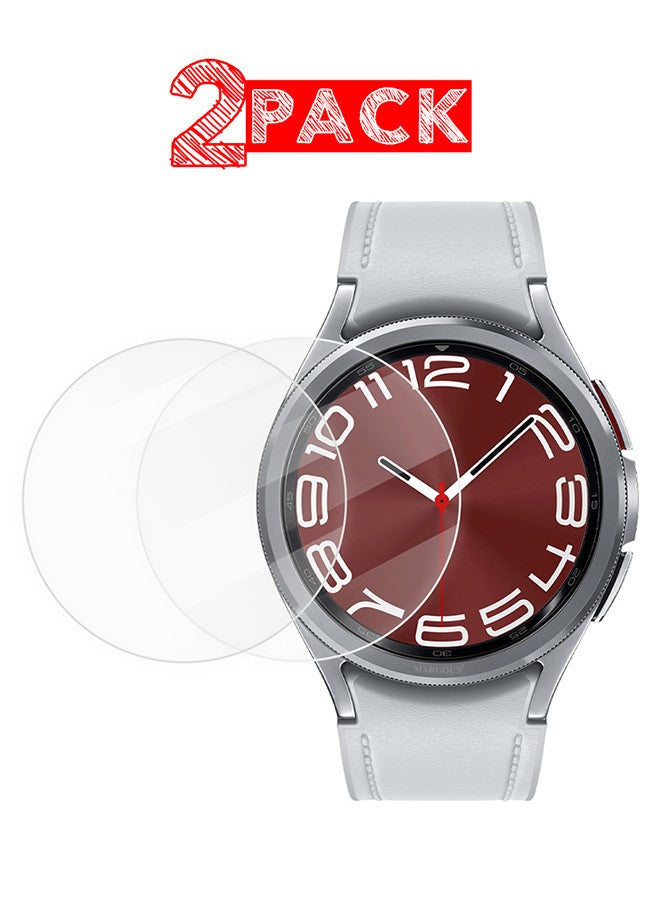 MARGOUN (for Samsung Galaxy Watch 6 Classic 47mm) 2 Pack Screen Protector Tempered Glass Anti-Scratch 9H Ultra-thin Screen Protector Protective Film Cover Accessories Clear - Image 1