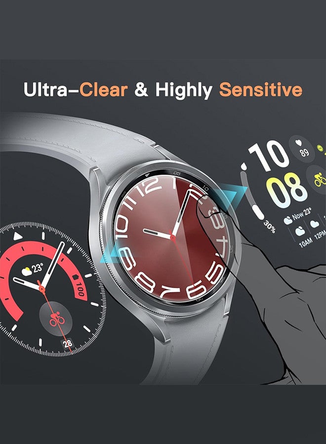 MARGOUN (for Samsung Galaxy Watch 6 Classic 47mm) 3 Pack Screen Protector Tempered Glass Anti-Scratch 9H Ultra-thin Screen Protector Protective Film Cover Accessories Clear  - Image 4