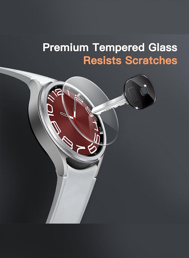 MARGOUN (for Samsung Galaxy Watch 6 Classic 47mm) 3 Pack Screen Protector Tempered Glass Anti-Scratch 9H Ultra-thin Screen Protector Protective Film Cover Accessories Clear  - Image 3