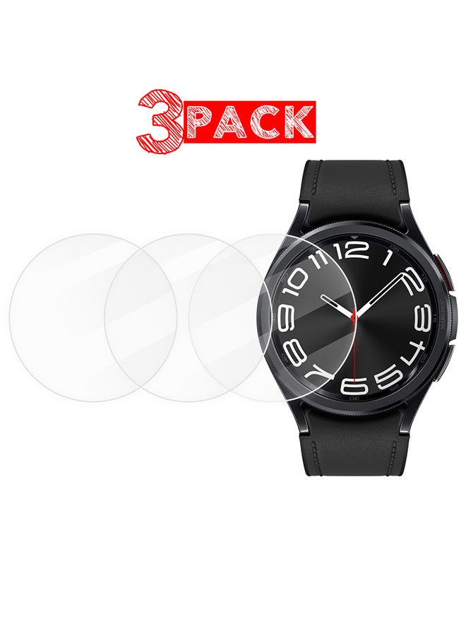 MARGOUN (for Samsung Galaxy Watch 6 Classic 43mm) 3 Pack Screen Protector Tempered Glass Anti-Scratch 9H Ultra-thin Screen Protector Protective Film Cover Accessories Clear - Image 1