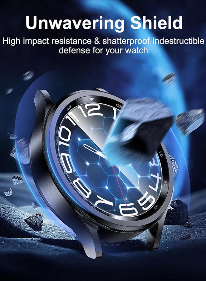 MARGOUN (for Samsung Galaxy Watch 6 Classic 43mm) 3 Pack Screen Protector Tempered Glass Anti-Scratch 9H Ultra-thin Screen Protector Protective Film Cover Accessories Clear - Image 3
