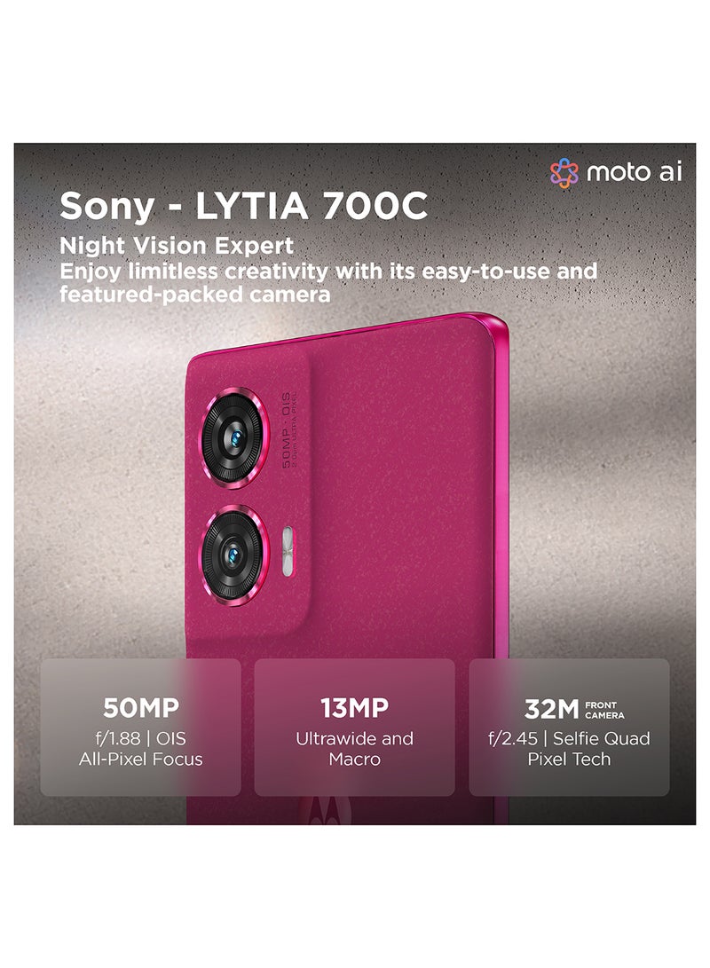 Motorola - Edge 50 Fusion Dual SIM Hot Pink 12GB RAM 512GB 5G - Middle East Version With Motorola Buds 105 - Image 1