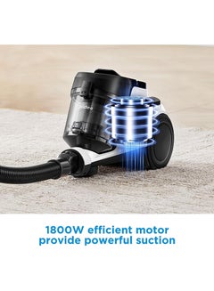 Midea Vacuum Cleaner Bagless Canister 2L Dust Capacity With HEPA Filter, Easy Emptying, 200W Suction power, Washable Filter For Pet Hair, Carpet, Tile, Hard Floor 2 L 1800 W MC08MEBU Blue  - Image 3