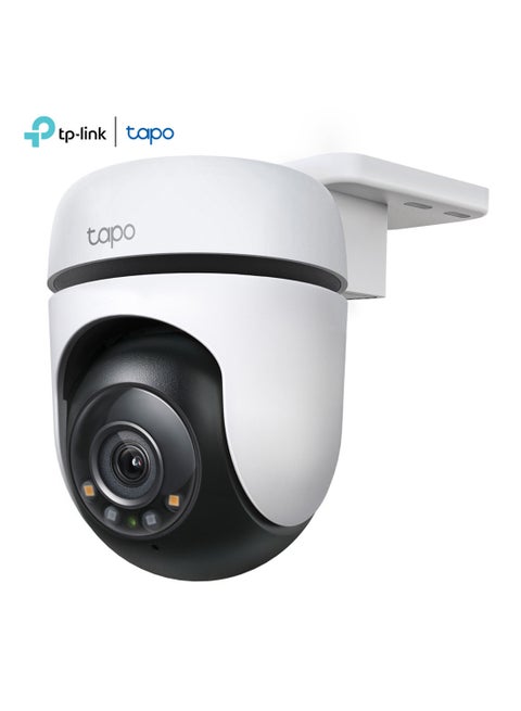 كاميرا أمان خارجية سلكية Tapo C510W 2K Pan/Tilt Wi-Fi، عرض 360 درجة، تتبع الحركة، تعمل مع Alexa وGoogle Home، رؤية ليلية ملونة، اكتشاف الذكاء الاصطناعي المجاني، تخزين سحابي وبطاقة SD (حتى 512 جيجابايت)