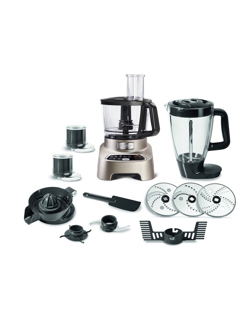 Moulinex - Double Force Food Processor 1000 W 36 Functions Gold Champaign FP8267EG 1000 W FP8267 Gold Champaign - Image 1