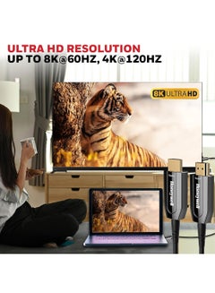 Honeywell HDMI AOC 2.1 Complaint , 10 Meter, 48GBPS, Supports UHD Resolution of 8K@60Hz, Male-to-Male, High-Speed Fiber Optics Cable, Compatible with TV, Gaming Console, etc. Black  - Image 2