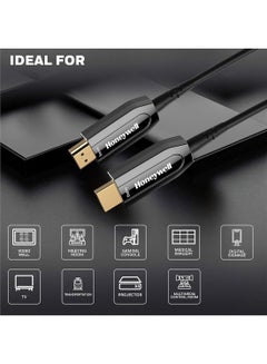 Honeywell HDMI AOC 2.1 Complaint , 10 Meter, 48GBPS, Supports UHD Resolution of 8K@60Hz, Male-to-Male, High-Speed Fiber Optics Cable, Compatible with TV, Gaming Console, etc. Black  - Image 5
